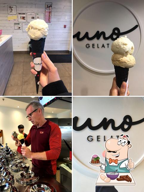 Uno Gelato offers a variety of sweet dishes