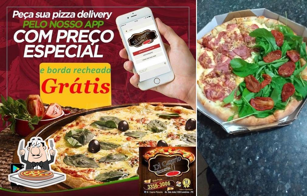 Escolha pizza no Di Cáprio Pizzaria