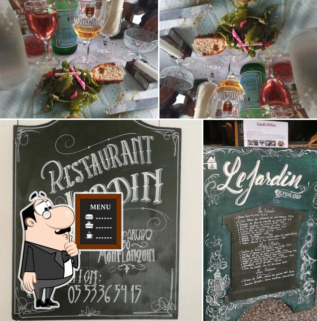La photo de la tableau noir et boire concernant Restaurant Le Jardin - Restaurant à Monflanquin