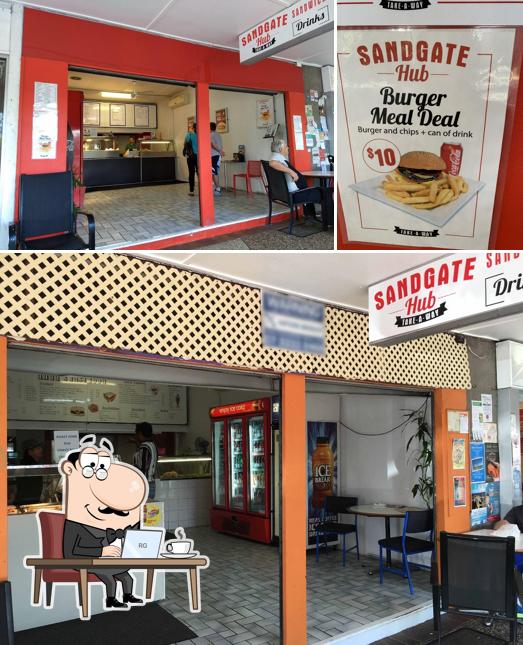 Among various things one can find interior and burger at Sandgate Hub