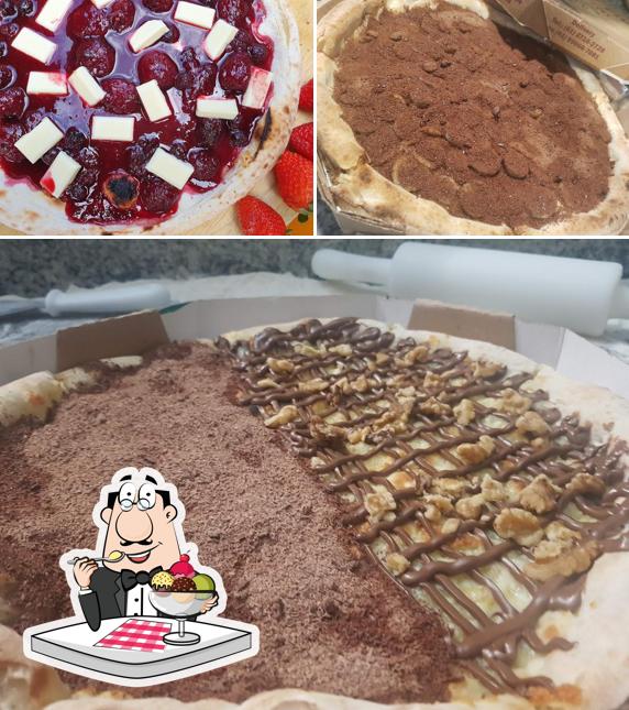 Na Vila Pizzas Artesanais serve uma variedade de pratos doces