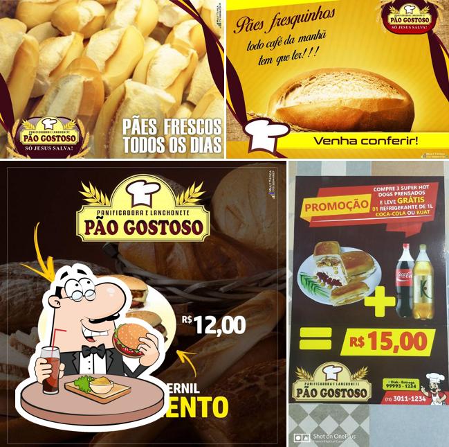 Os hambúrgueres do Panificadora e Lanchonete Pão Gostoso irão saciar diferentes gostos