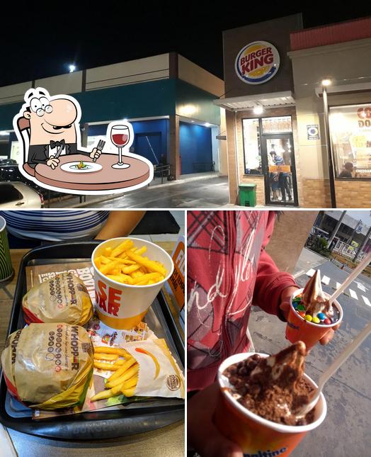 Esta é a imagem ilustrando comida e exterior no Burger King - Drive Thru