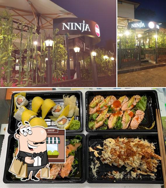 Parmi les différentes choses de la extérieur et la nourriture, une personne peut trouver sur Ristorante Giapponese "Ninja"