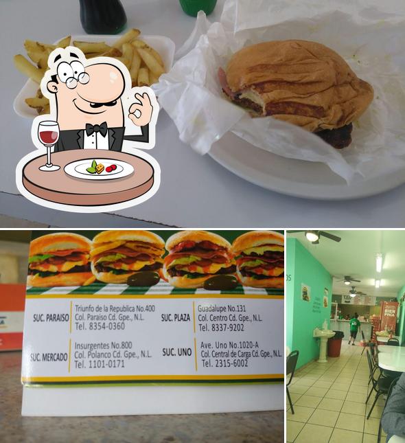 Entre los distintos productos que hay en Teo Burger Sucursal Mercado también tienes comida y interior