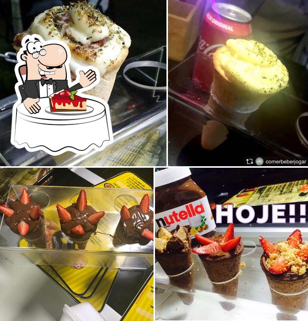 CHEF CONE PIZZA TRUCK serve uma escolha de pratos doces