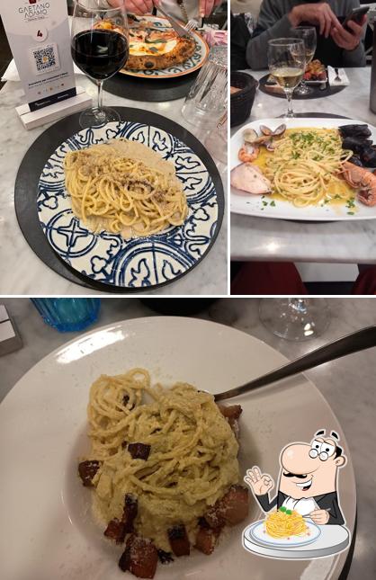 Spaghetti à la carbonara à Ristorante Pizzeria Gaetano Adamo Napoli