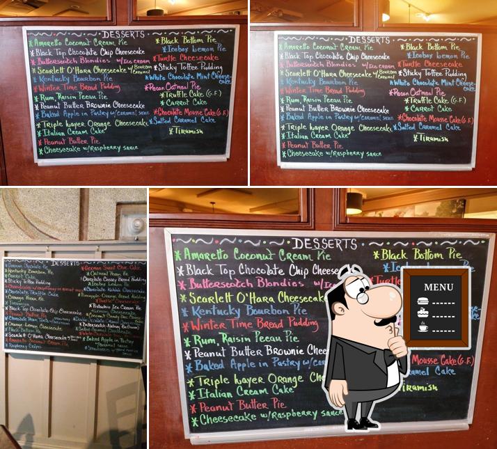 Four Roses Cafe presents a blackboard menu