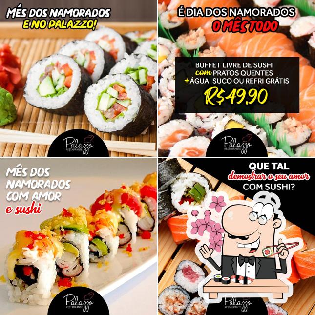 Peça diferentes opções de sushi