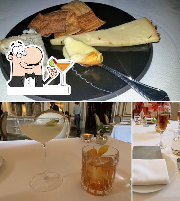The image of The French Room’s drink and food
