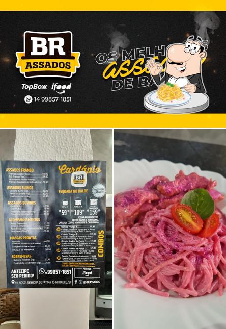 Espaguete carbonara em BR ASSADOS