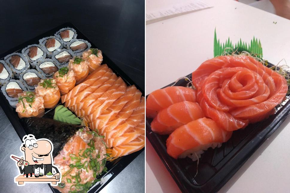 Rolos de sushi são oferecidos por Yu San Sushi e Temakeria Aririu
