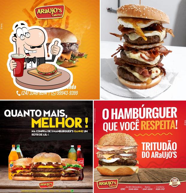 Experimente um hambúrguer no Araujo' s Lanches