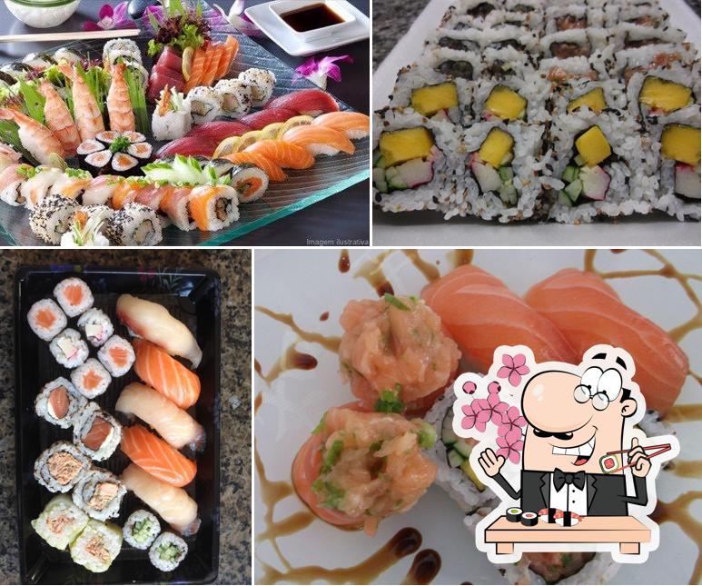 Prove diferentes opções de sushi