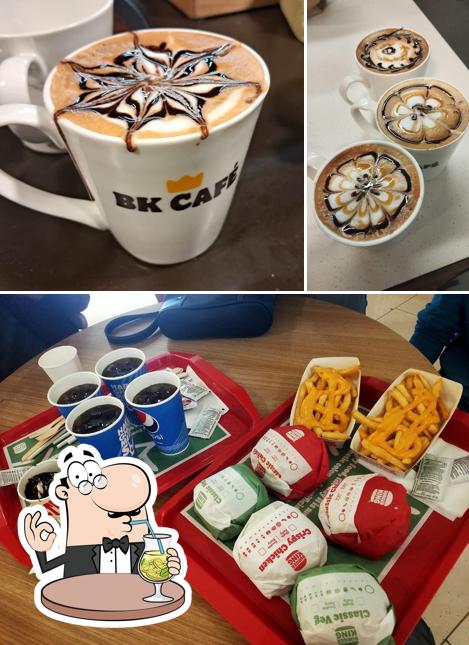 Among various things one can find drink and food at Burger King