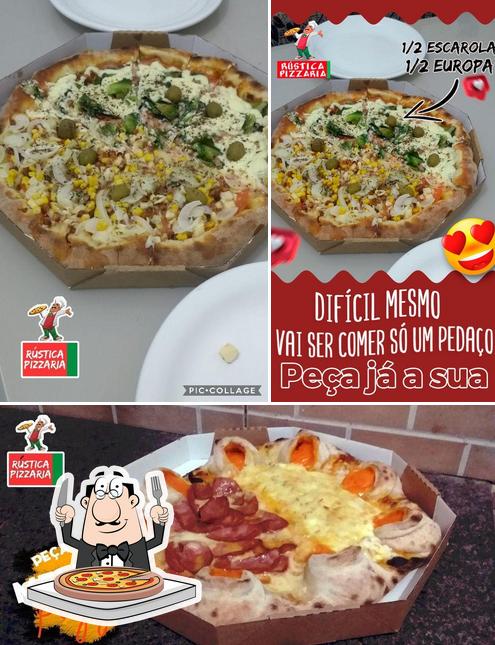 Consiga pizza no Rustica Pizzaria e Restaurante