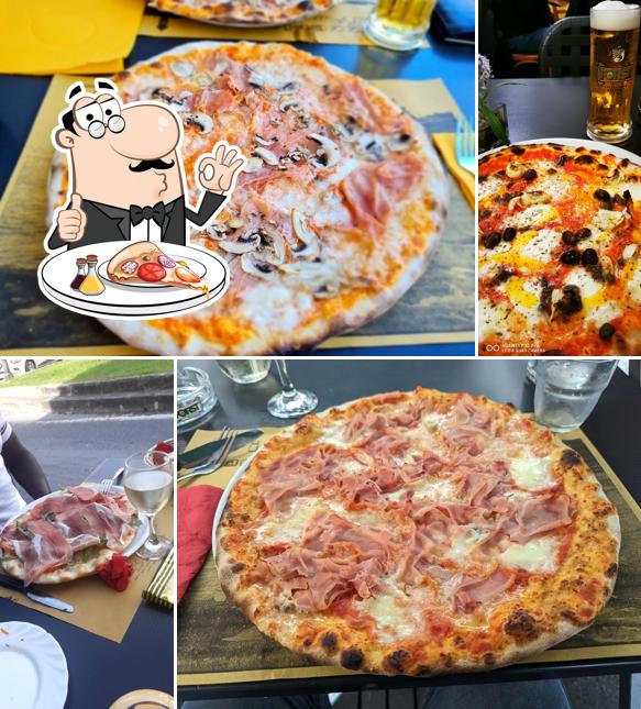 A Pizzeria Sant'Ampelio, vous pouvez déguster des pizzas