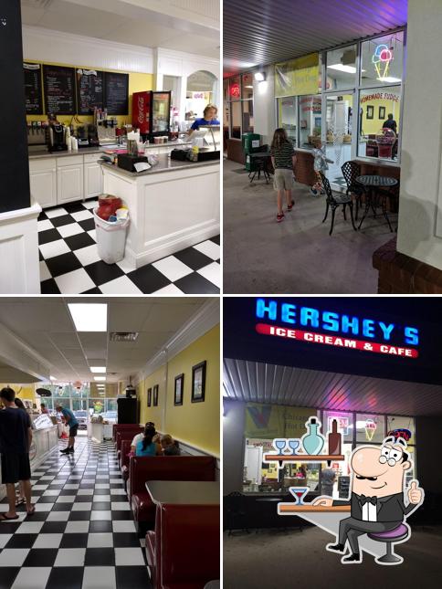 The interior of Hershey's Ice Cream Parlor and Cafe