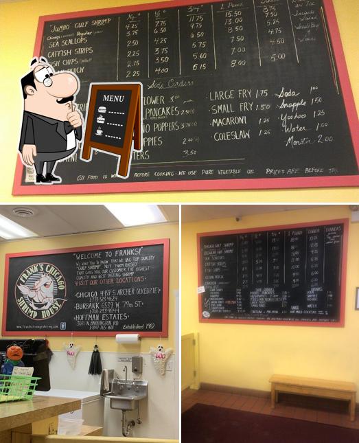 The blackboard menu lists available options