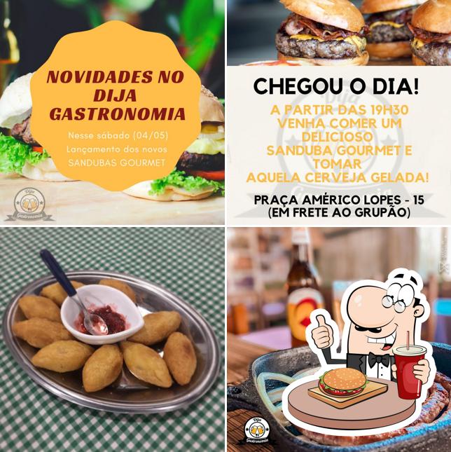 Experimente um hambúrguer no Dija Gastronomia