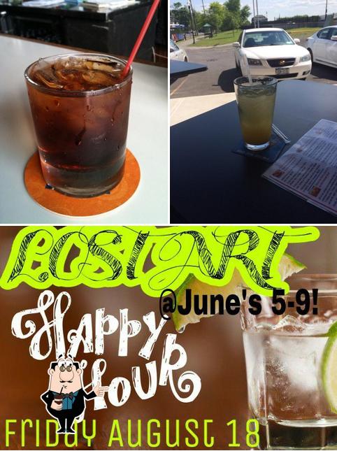 Enjoy a beverage at June's Restaurant