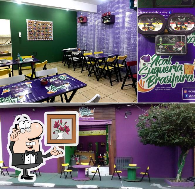 A ilustração a Açaí Suqueria Brasileira’s interior e comida