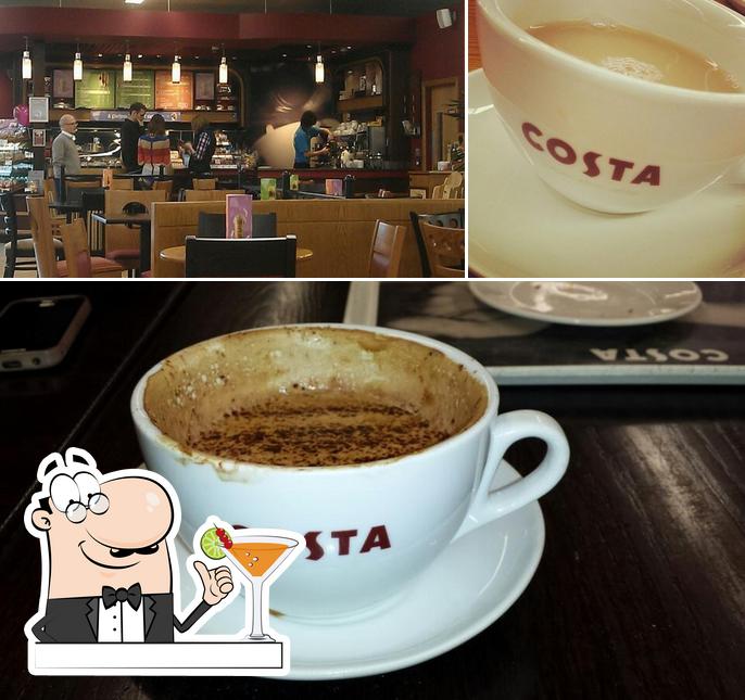 Las fotografías de bebida y interior en Costa Coffee