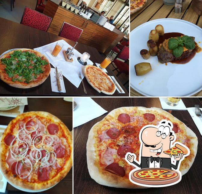 Kostet eine Pizza bei Café - Restaurant - Pizzeria Einkehr / Hotel Edelweiss