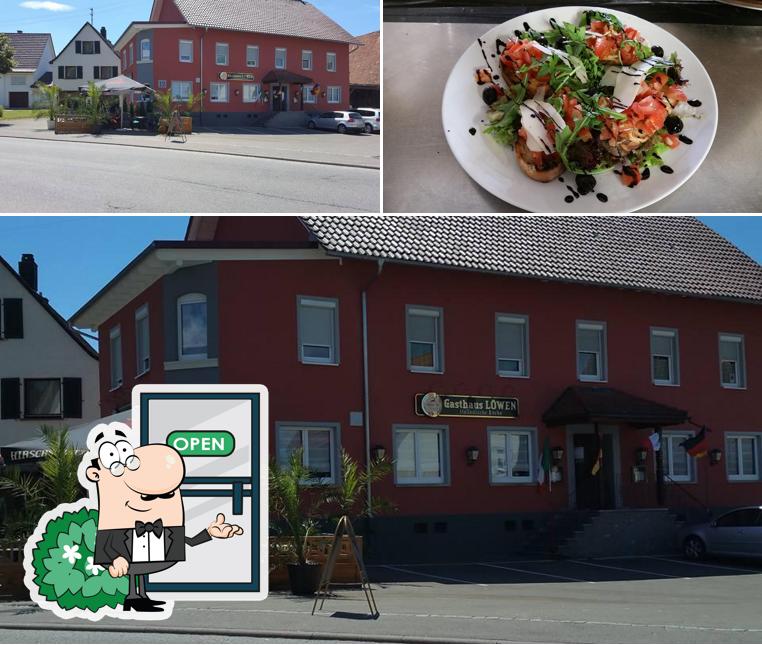 The image of exterior and food at Gasthaus - Ristorante Pizzeria - zum Löwen