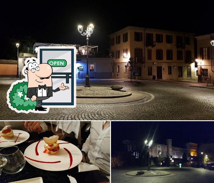 La esterno e cibo del ristorante
