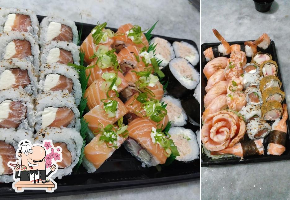 Prove diferentes opções de sushi