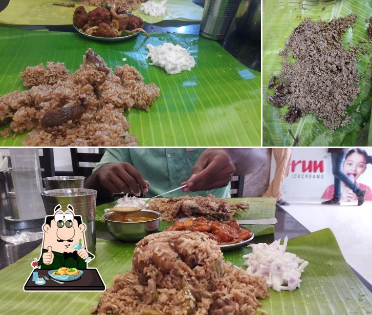 Food at Dindigul Sri Alagappa briyani