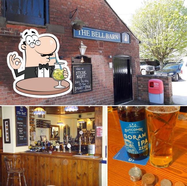 Observa las fotos que muestran bebida y exterior en The Bell Inn