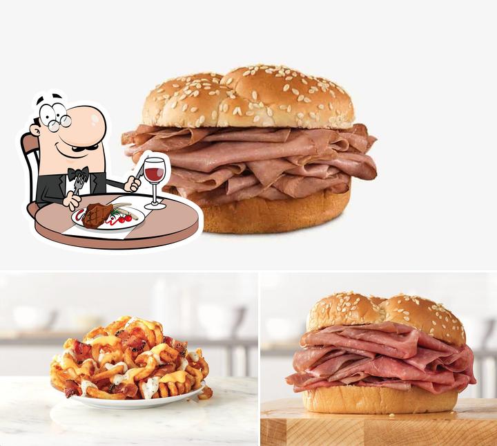 Get meat dishes at Arby's