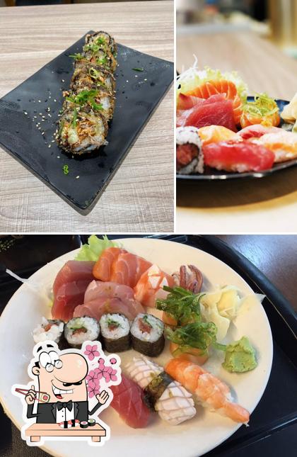 Prove diferentes opções de sushi