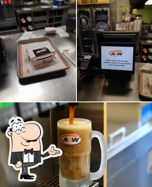 Jetez un coup d’oeil à la photo indiquant la intérieur et bière concernant A&W