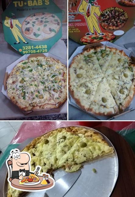 Escolha pizza no Pizzaria Tubabs