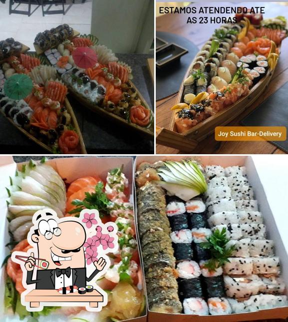 Rolos de sushi são disponibilizados no Joy Sushi Delivery e Eventos