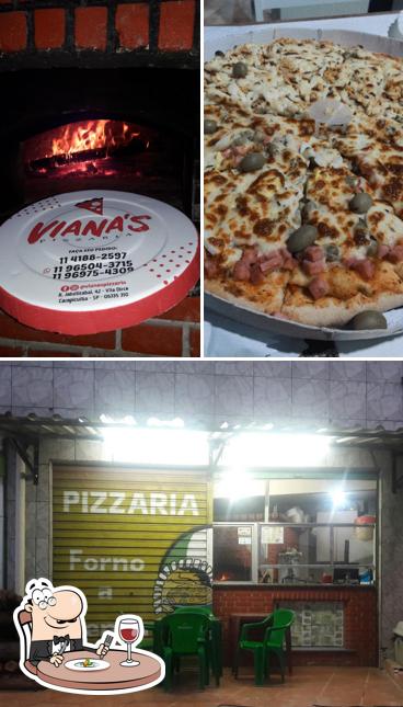 A foto da comida e interior a Viana’s Pizzaria
