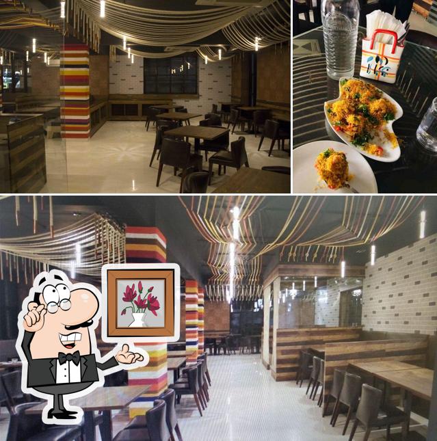The interior of Dwarka Restaurant