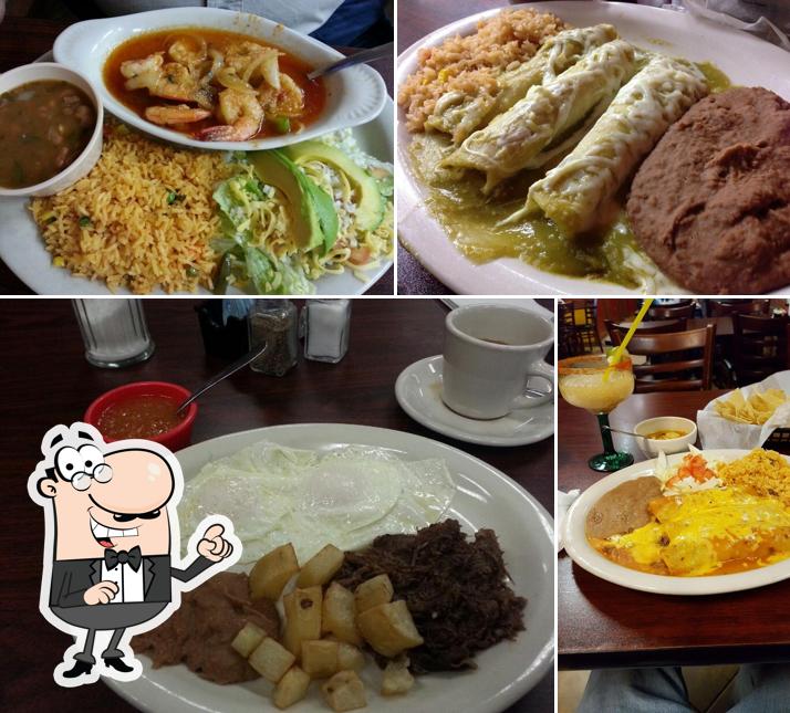 This is the image showing interior and food at El VaQuero
