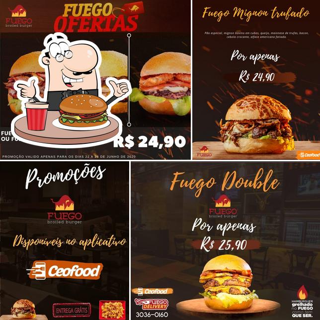 Peça um hambúrguer no Fuego Broiled Burger