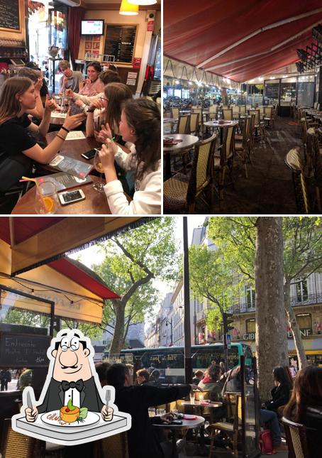 Las imágenes de comida y barra de bar en Fontaine Saint Michel