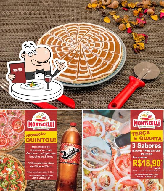 A ilustração da comida e bebida no Pizzaria Monticelli Jundiaí