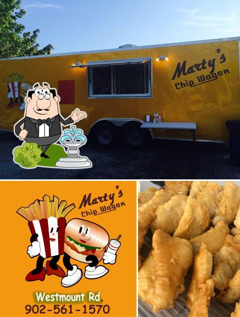 L'extérieur de Marty's Chip Wagon