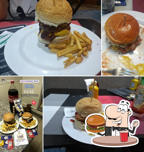 Peça um hambúrguer no Marvel Burger