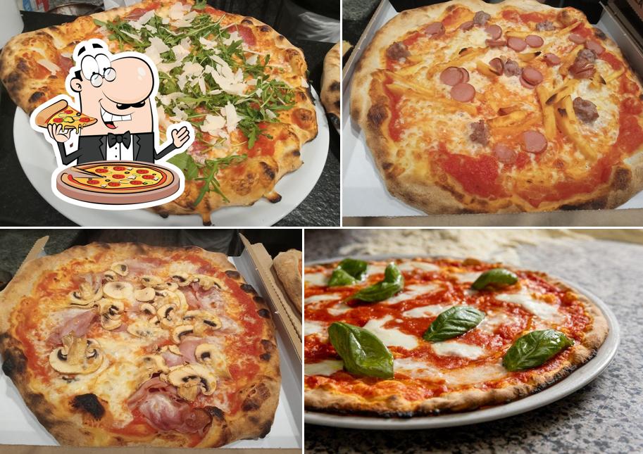 Prenditi una pizza a pizzeria garage del gusto street food