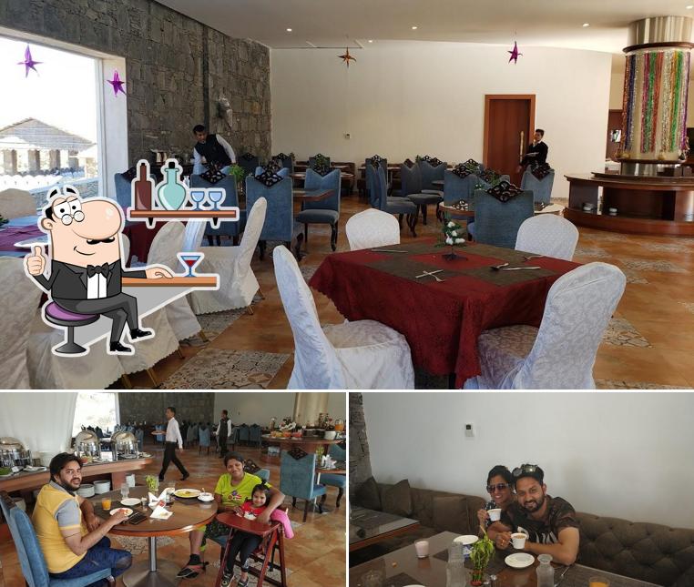 Check out how Pangat -Pure Veg Restaurant at Raajsa Resort looks inside