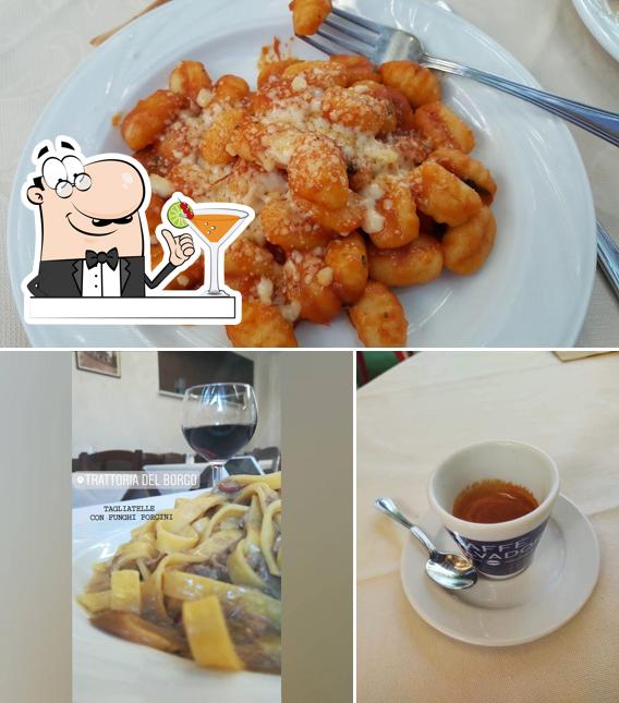 Tra le diverse cose da Trattoria Del Borgo si possono trovare la bevanda e cibo