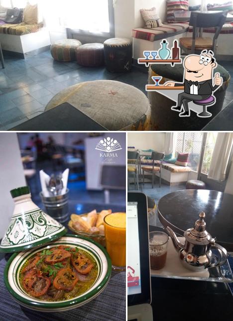 Karma Café Marrakech se distingue par sa intérieur et boisson